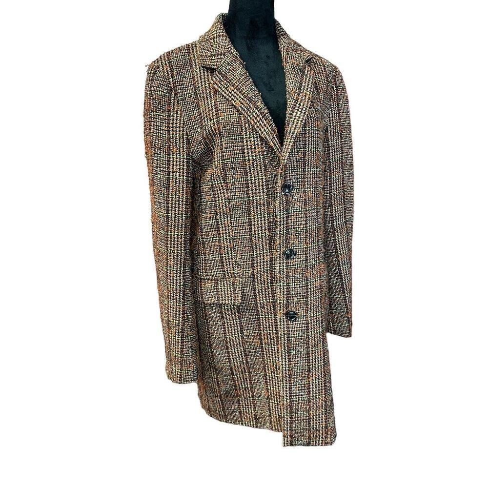 Scotch & Soda Brown Plaid Pea Coat - Picture 7 of 14
